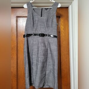 Gray Sleeveless Belted Dress